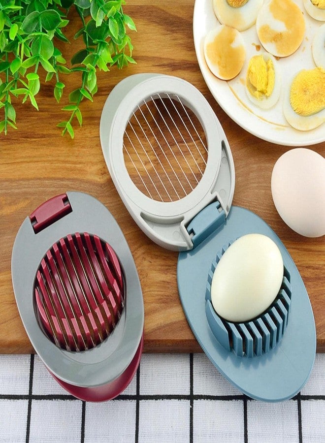 Dec Kitchenpro 3-in-1 Egg Slicer Cutter - Portable Boiled Egg Chopper for Salad, Sandwiches - Kitchen Tool Makes Slices, Wedges, Cubes - Durable Slicer Kitchen Gadget (Multicolor) - Image 5